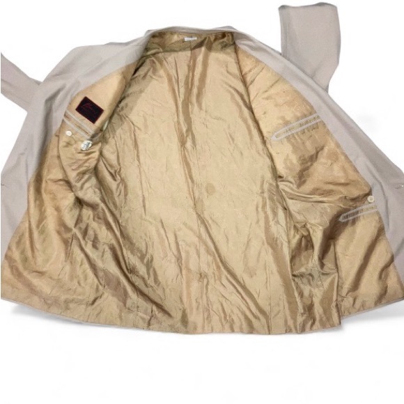 Brioni Mens Sport Coat Suit Jacket Blazer Double Breasted 100% Wool Tan 46 VTG - Picture 8 of 12